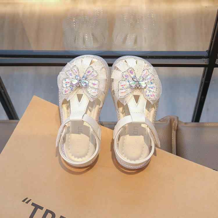 サンダル キッズ 女の子 子供靴 ベビー 柔らかい靴底 滑り止め プリンセス風 かわいい リボン おしゃれ 普段履き お出かけ プレゼント 白 ピンク系