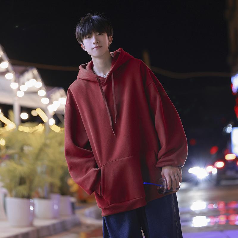スウェット メンズ 春物 春秋 男性用 プルオーバー パーカー トップス 長袖 無地 ゆったり カンガルーポケット付き 部屋着 普段使い アウトドア ポリエステル ホワイト グリーン ワインレッド コーヒー色 ブラック グレー