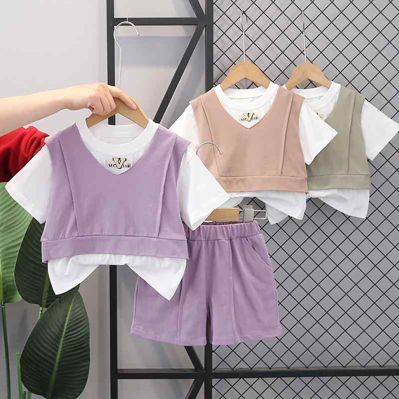 キッズ 半袖Tシャツ ショートパンツ 上下セット 薄手 ベビー 男の子 女の子 子供服 カートーン ヒョウ柄 切り替え 綿 カジュアル 80 90 100 110 120