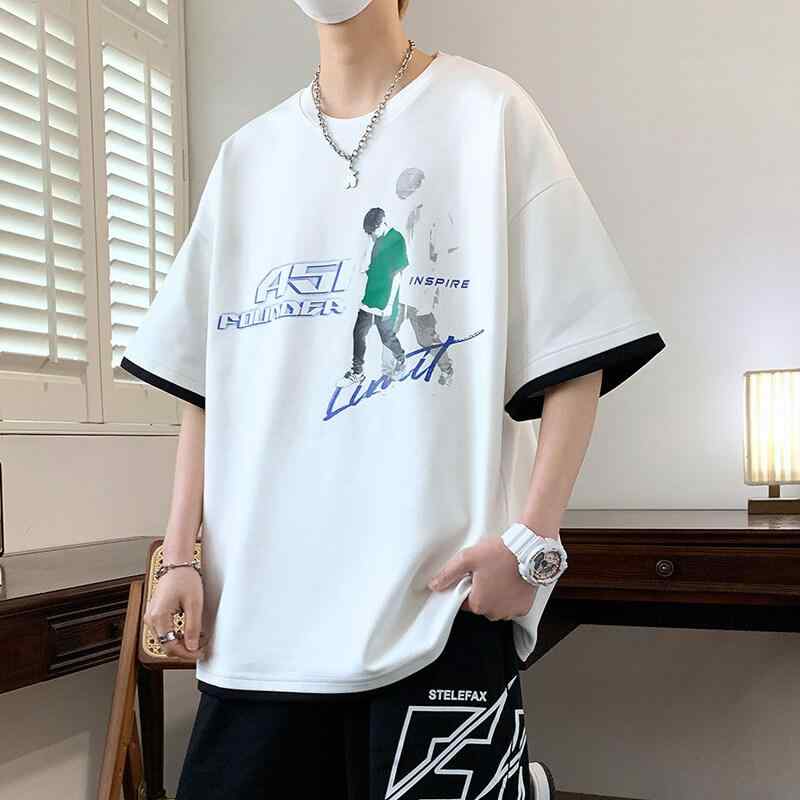 Tシャツ ボーイズ 男の子 ティーンエイジャー 大童 半袖 トップス カットソー 綿100% ゆったり 通気性 春夏 カジュアル 普段使い