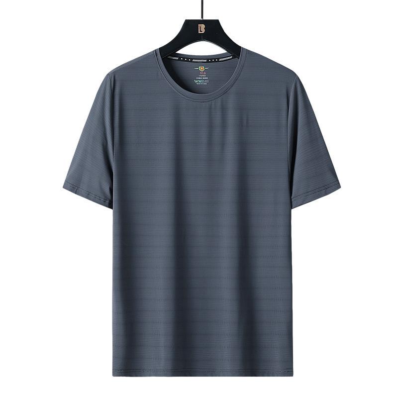 Tシャツ 男性用 半袖 接触冷感 吸湿速乾 ストレッチ 大きいサイズ 薄手 無地 ブラック ウラン 蔵青 グレー ホワイト 豆緑 赤 春夏