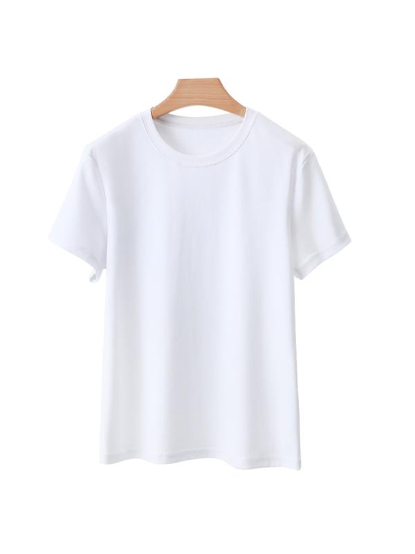 Tシャツ レディース 半袖 コットン 韓国風 接触冷感 トップス 無地 インナー M L XL 2XL ゆったり 普段使い ルームウェア 婦人服