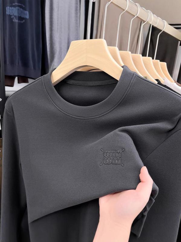Tシャツ メンズ 男性用 トップス カットソー 長袖 コットン混紡 プルオーバー モックネック 無地 ゆったりサイズ カジュアル きれいめ ブラック ホワイト グレー グリーン コーヒー色 杏色 春秋