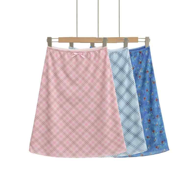 スカート レディース ブルー系 花柄 チュール Aライン ひざ丈スカート 春夏 ローウエスト プリーツ かわいい 私服 普段使い