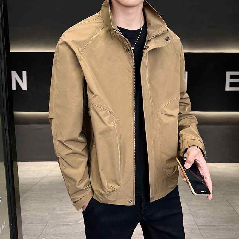 上衣 成人男性用 上衣 トップス 立襟 薄っぺら 細工物お召しもの 心地よい ゆったり 軍緑であること 黒 紺色 薄墨色 カーキ色 赤いこと