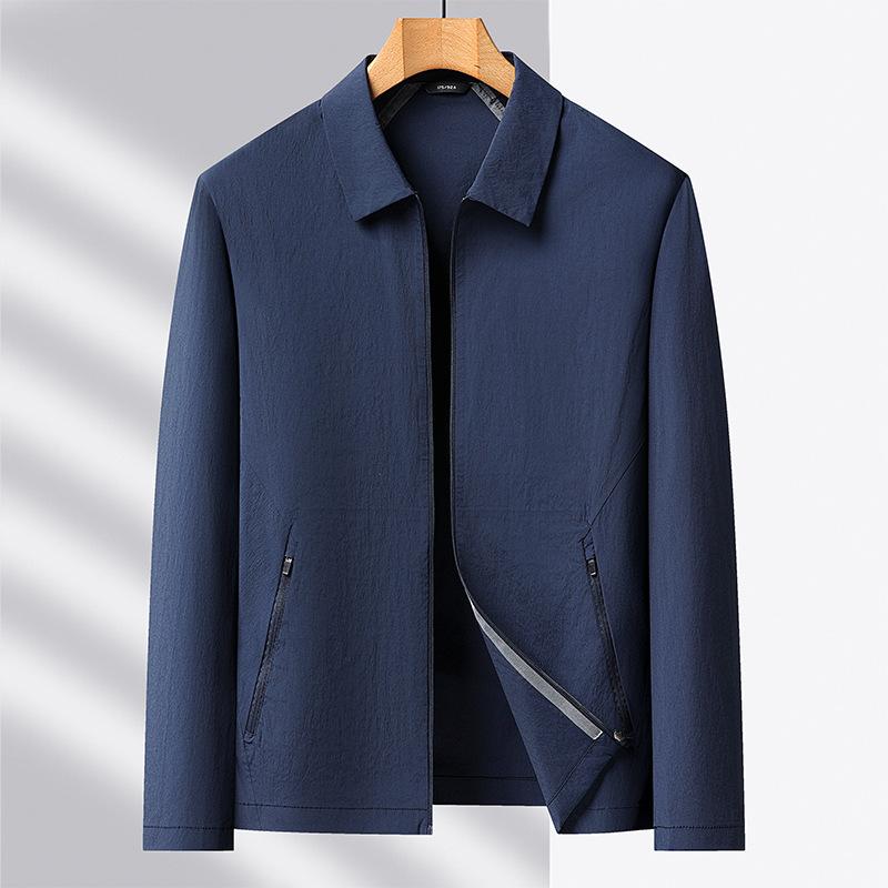 ジャケット メンズ 男性用 紳士服 カジュアル 薄手 防風 無地 春秋 合体型 襟付き アウター ジャンパー 長袖 普段使い