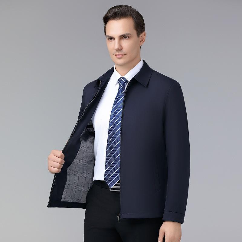 ジャケット 男性用 紳士服 春秋 ビジネス カジュアル アウター 翻襟 耐摩耗 通気 免・聞 汚れ防止 ネイビー カーキ ブルー