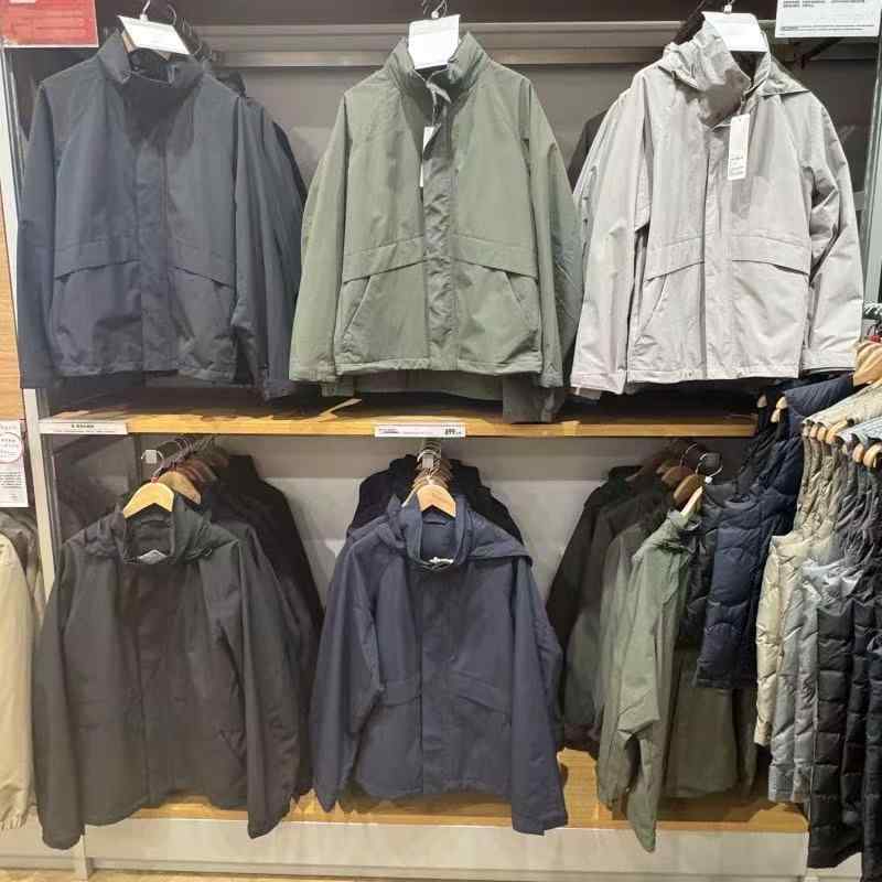 上衣 成人男性用 防風 アウター 心地よい 連帽 パーカー 上衣 前掛け 撥水 耐摩耗 年月 薄っぺら ポリエステル 黒 紺 薄墨色