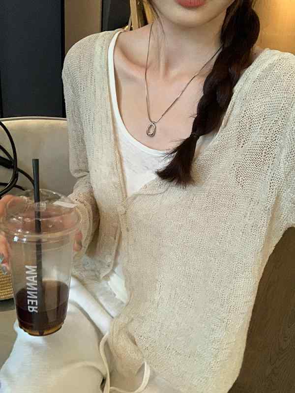 カーディガン レディース 春夏 ニット 麻 リネン Vネック 薄手 接触冷感 通勤 オフィス 冷房対策 羽織り