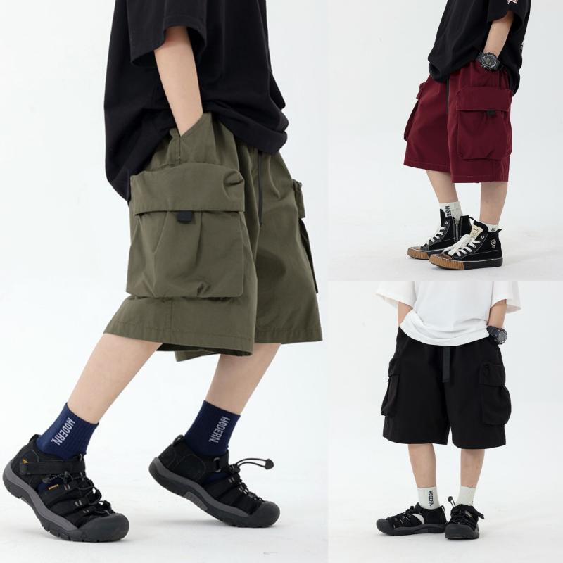 キッズ ハーフパンツ 男の子 カーゴパンツ ショートパンツ 子供服 コットン100％ カジュアルパンツ 夏 黒 緑 100cm 110cm 120cm 130cm 140cm 150cm 160cm