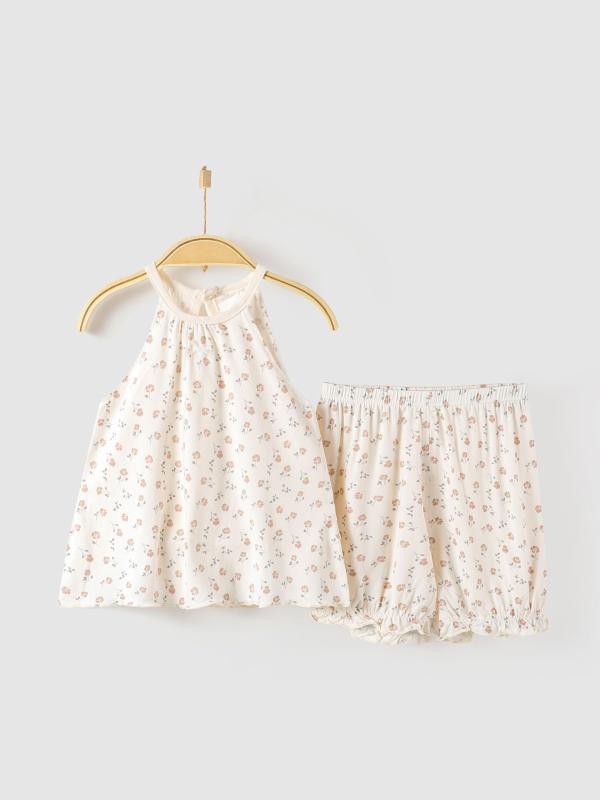 ワンピース ベビー服 子供服 女の子 モダール タンクトップ ノースリーブ スカート 上下セット 73cm 80cm 90cm 100cm かわいい 柔らかい 快適 通気性 吸湿性 伸縮性 普段使い 部屋着 春夏
