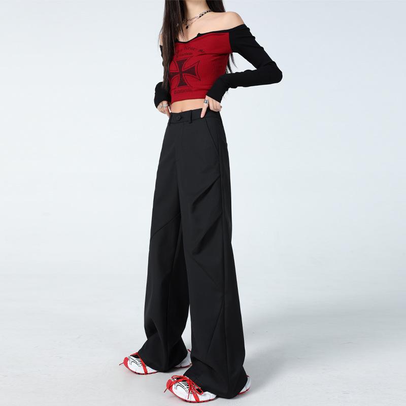 パンツ レディース 黒色 灰色 テーパードパンツ スラックス ハイウエスト ゆったり 美脚 着痩せ 春夏 オフィス カジュアル