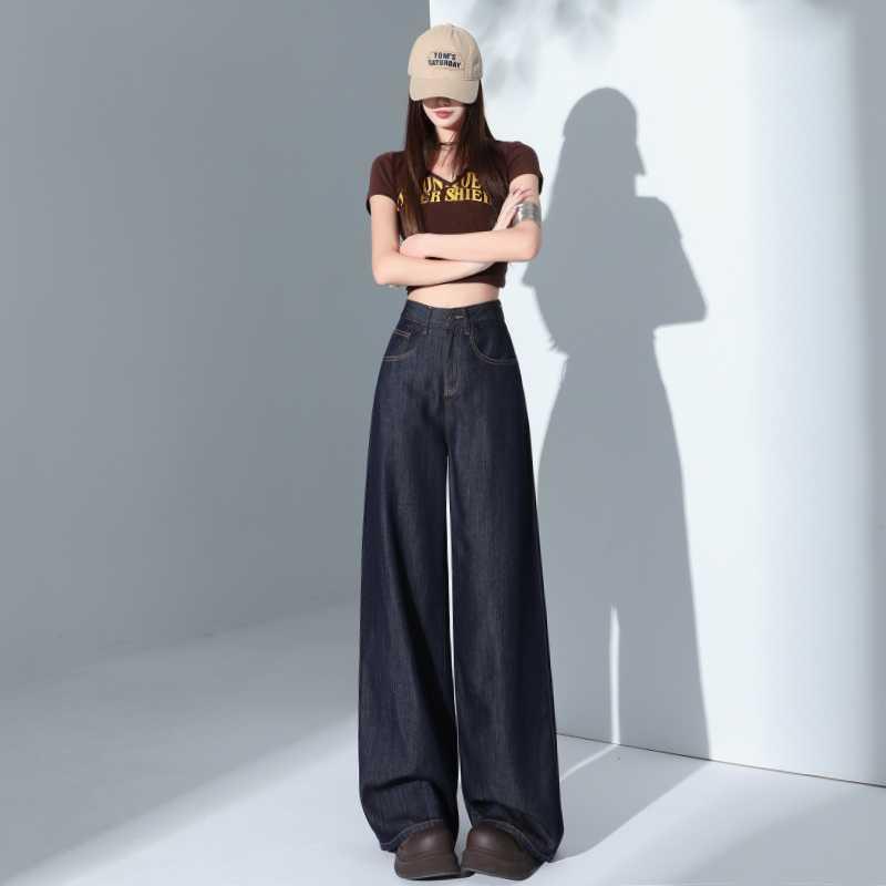 デニム レディース ワイドパンツ 春夏 接触冷感 ストレッチ 涼しい 高身長 小柄 高見え ハイウエスト 美脚 白 ジーパン ズボン