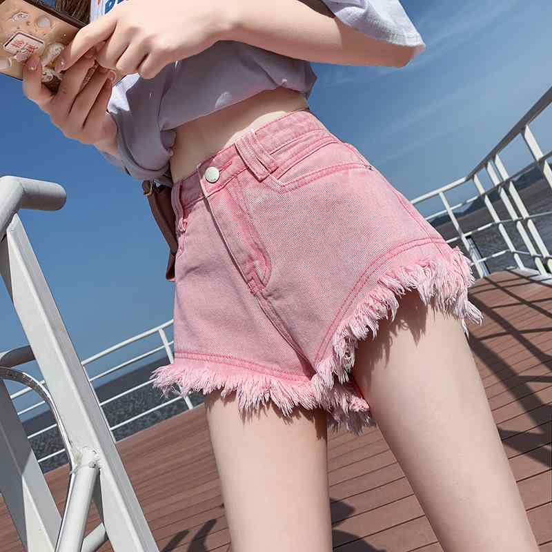 デニム レディース キュロット 高腰 短パン ホットパンツ ピンク系 ブルー ホワイト グレー カットオフ Aライン ゆったり 伸縮性 デニムパンツ ジーンズ ジーパン ショーパン カジュアル かわいい