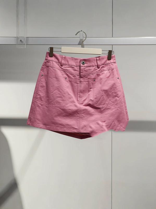 スカート レディース キュロットスカート デニム 春夏 高見え キュロット パンツ ショートパンツ 短パン ハイウエスト ピンク系｜イーマイショップ