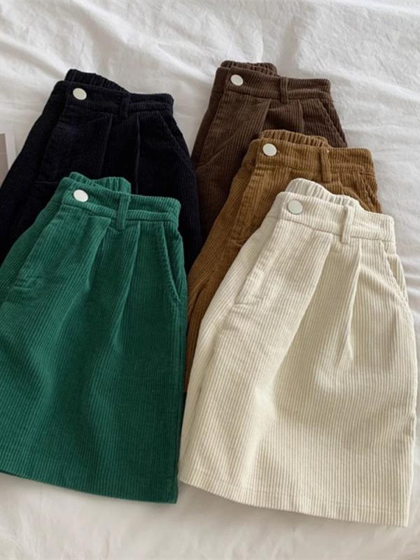 ショートパンツ レディース 秋冬 コーデュロイ ワイドレッグ 高見え 高身長 ゆったり ハイウエスト 脚長 美脚 スタイルアップ カジュアル 通勤 OL