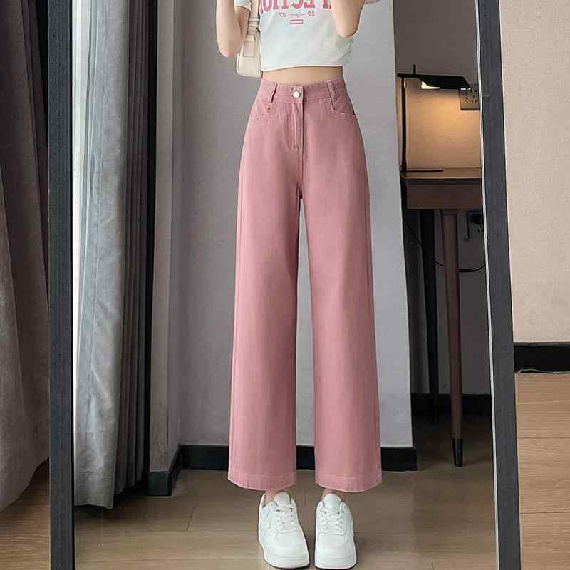 デニム レディース ストレート 高見え 美脚 ハイウエスト ゆったり 7分丈 9分丈 ワイドパンツ 薄手 通勤 オフィス カジュアル