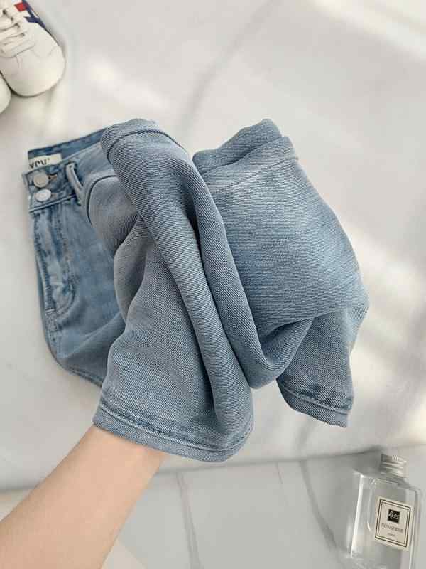 デニム レディース テンセル デニムパンツ 春夏 薄手 ハイウエスト ワイドレッグ ドレープ感 接触冷感 ジーンズ ジーパン ストレートパンツ ウォッシュ加工 カジュアル 韓国ファッション