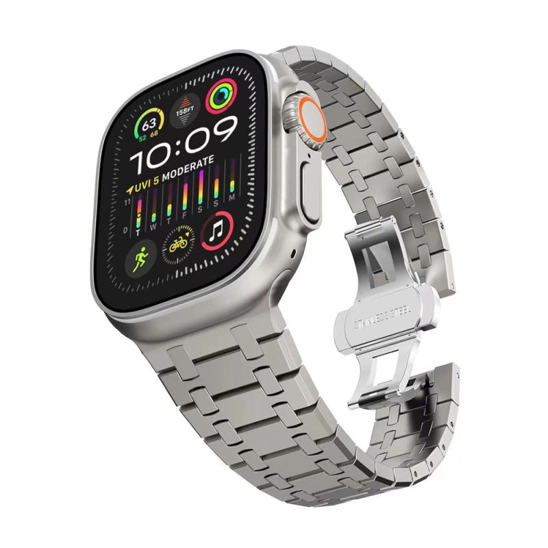 腕時計 レディース メンズ アップルウォッチ バンド ステンレス シルバー 銀色 42mm 44mm 45mm 46mm 49mm ビジネス 高級感