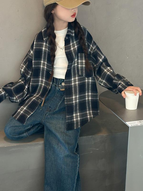 子供服 シャツ 女の子 長袖 春秋 チェック柄 トップス 子供 ガールズ ブラウス 発表会 入学式 卒業式 フォーマル 普段着 通学着 120 130 140 150 160 170