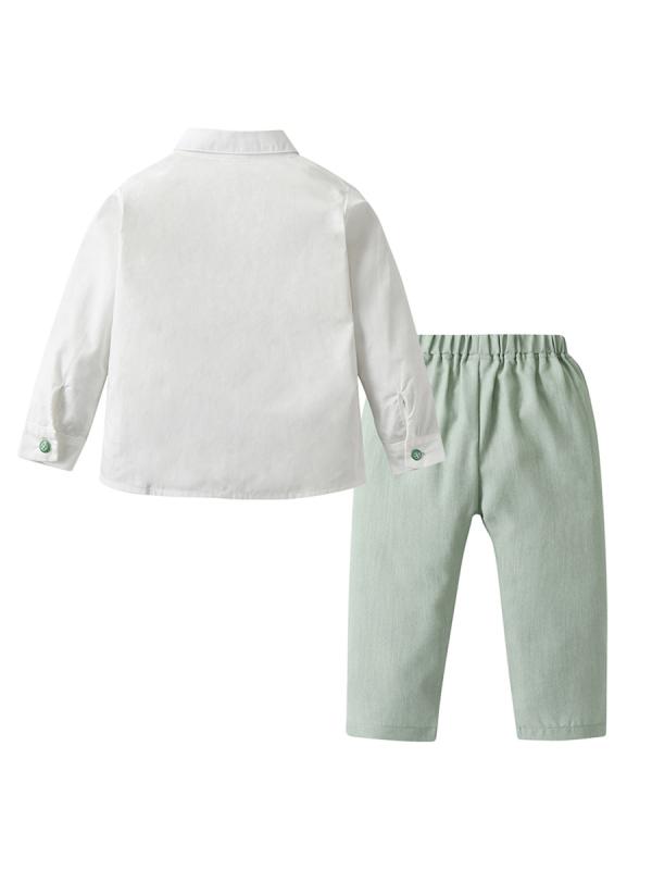子供用スーツ 男の子 春秋 長袖シャツ & パンツ セットアップ 子供服 フォーマル チェック柄 コットン 欧米スタイル 80 90 100 110 120 130 140cm