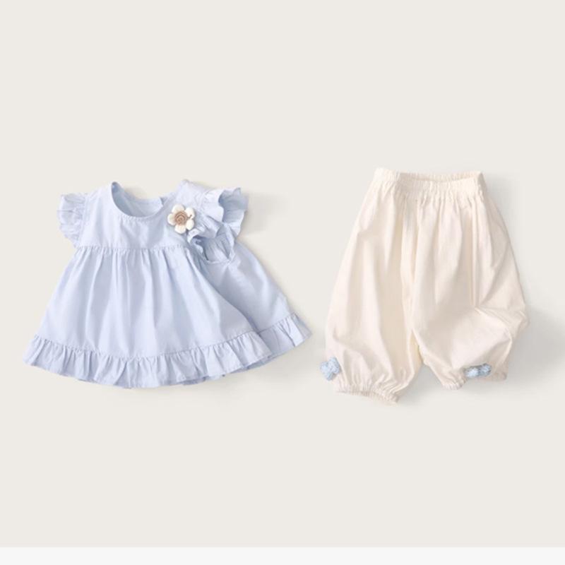 シャツ 女の子 子供服 春秋 ノースリーブ トップス セットアップ 80 90 100 110 120 ベビー服 小学生 幼稚園 保育園 普段着 かわいい パステルカラー 柔らかい 綿100% 韓国風
