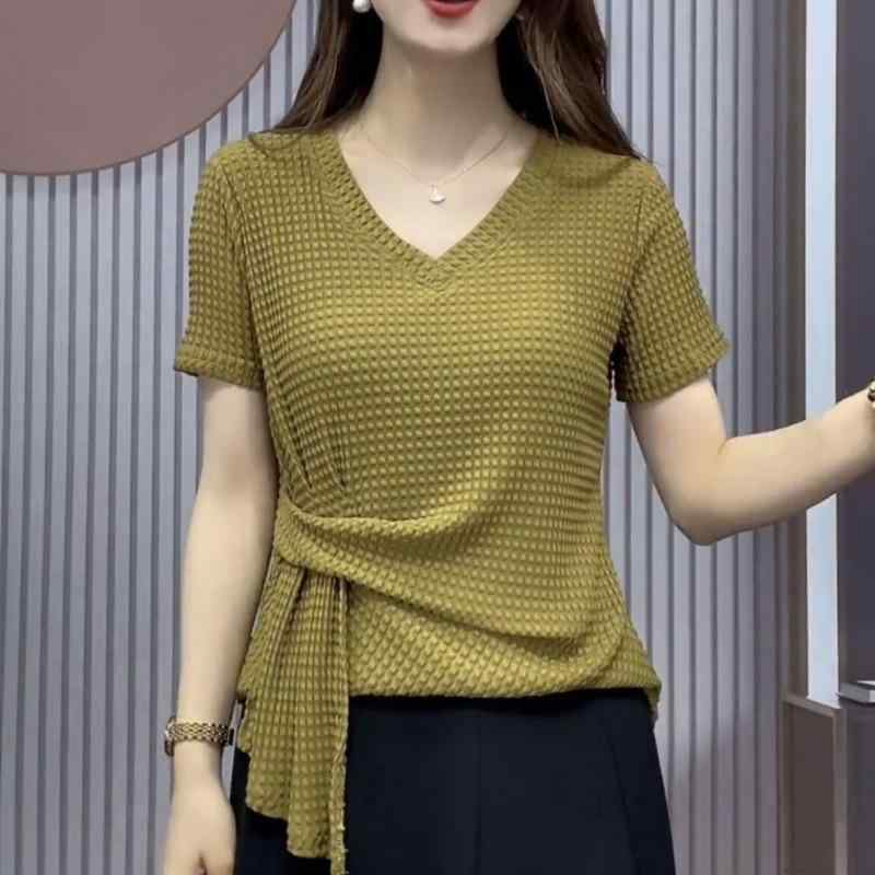 Tシャツ レディース 半袖 Vネック ゆったり カットソー トップス 大きいサイズ 体型カバー 接触冷感 吸湿速乾 春夏 赤 緑 黒 ブルー 4,352円