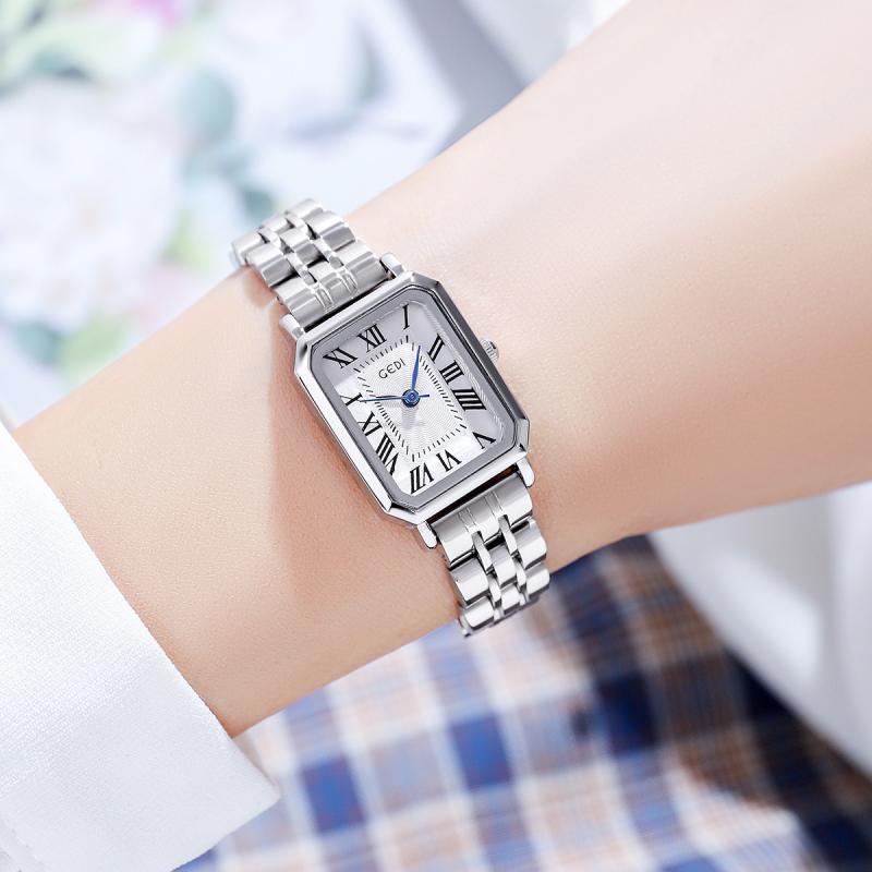 腕時計 レディース 女性用 ファッション クォーツ アナログ ステンレス スクエア レトロ かわいい おしゃれ ビジネス オフィス 普段使い デコレーション 白 黒