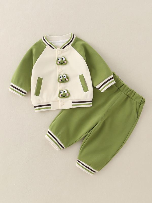 キッズ 上下セット 春秋 長袖 Tシャツ パンツ 野球 男の子 ベビー 子供服 幼児 普段着 かわいい 動物 格子柄 綿