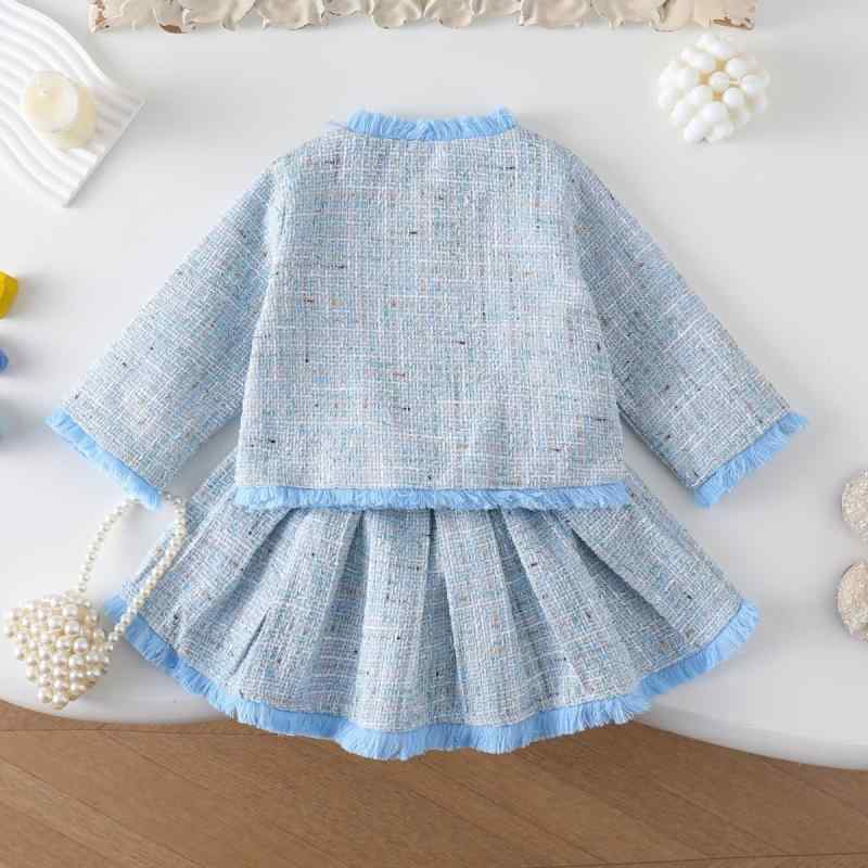 子供服 女の子 セットアップ 春秋 ジャケット プリーツスカート 2点セット 小学校 通園 通学 普段着 かわいい ガーリー