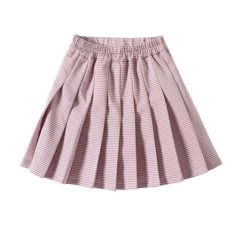 スカート キッズ 女の子 子供服 チェック柄 プリーツスカート 春秋 スクール カジュアル かわいい ポリエステル 綿 混紡 ピンク系 110cm 120cm 130cm 140cm 150cm 160cm 170cm