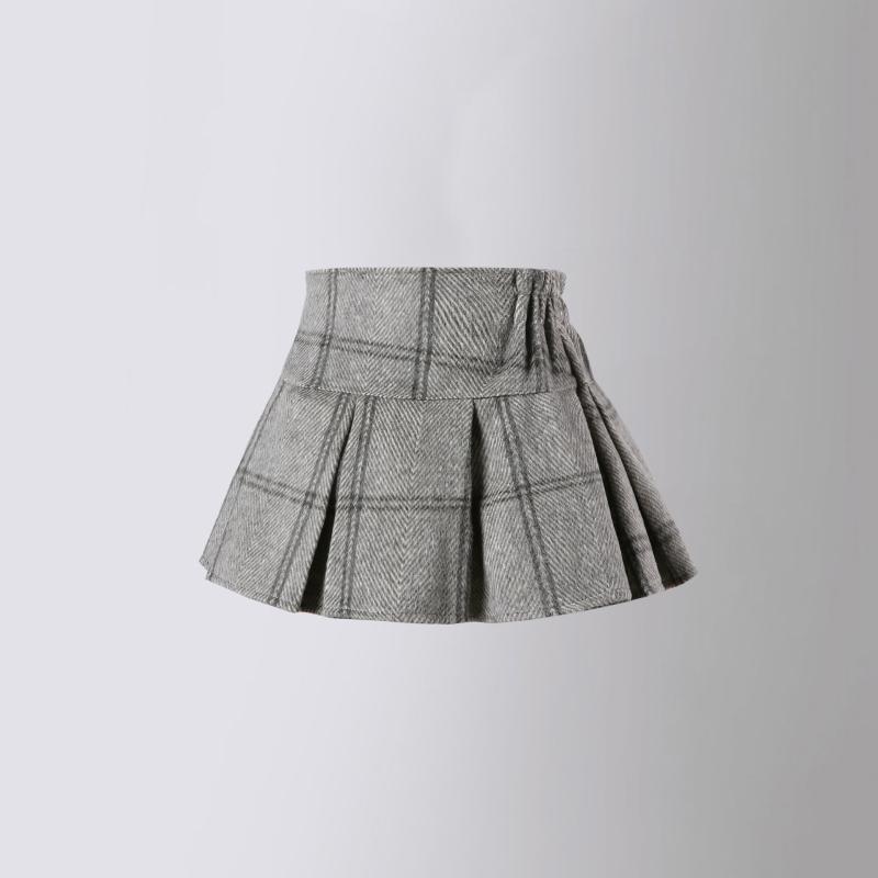 スカート キッズ 女の子 子供服 チェック柄 プリーツスカート 高学年 ジュニア 秋冬 ウエストゴム 裏地付き かわいい おしゃれ