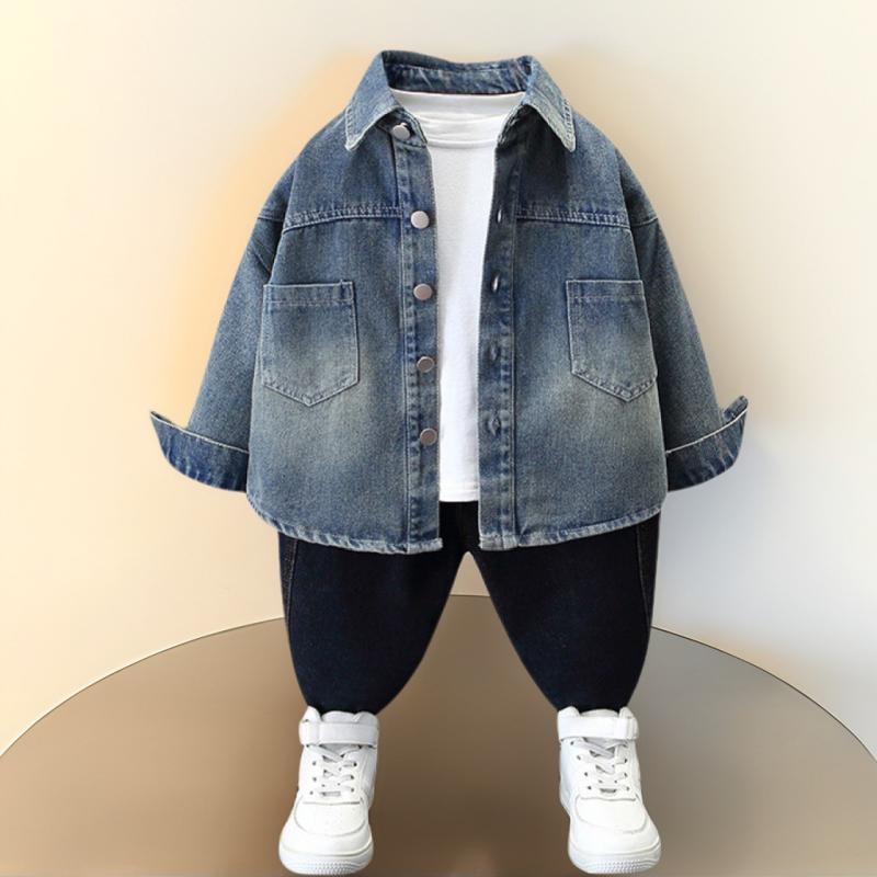 キッズ 子供服 デニムジャケット Gジャン 長袖シャツ ブルゾン 男の子 ボーイズ 春秋 アウター トップス 普段着 おしゃれ 90cm 100cm 110cm 120cm 130cm 140cm 150cm 綿