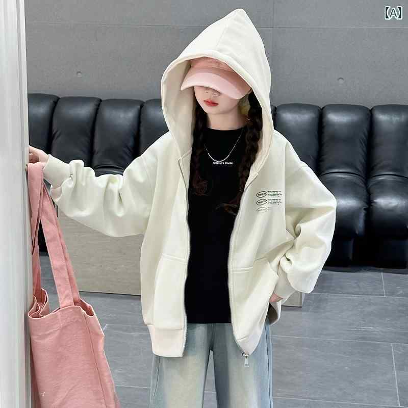 子供服 女の子 春物 パーカー デニムパンツ セットアップ ガールズ 薄手 長袖 ジップアップ トップス ワイドレッグパンツ スポーツ 普段使い