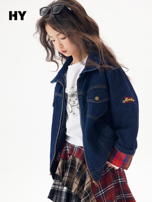 子供服 ジャケット 女の子 デニムジャケット 春秋 ブルゾン アウター 普段使い 通学 120cm 130cm 140cm 150cm 160cm 170cm
