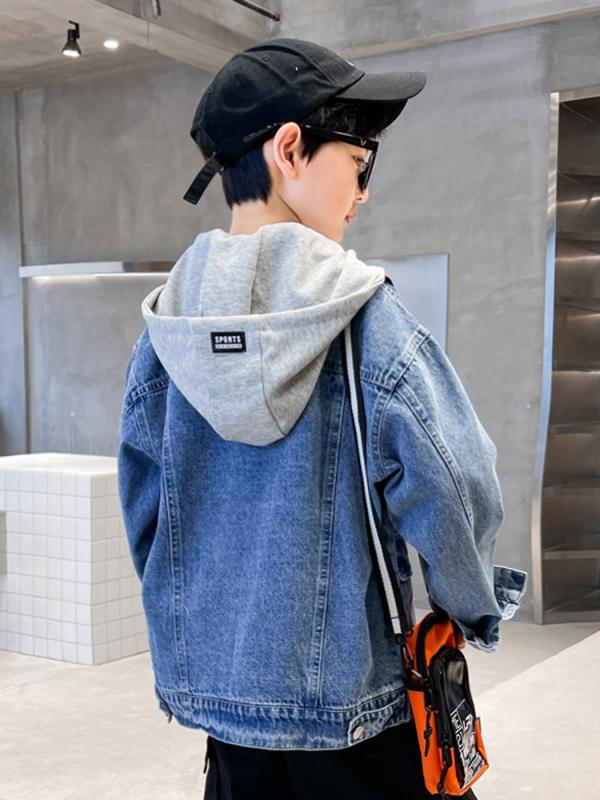 キッズ 男の子 デニムジャケット 取り外し可能フード付き Gジャン 子供服 ブルゾン ジャンパー トップス アウター 普段使い 韓国風 デニム ブルー