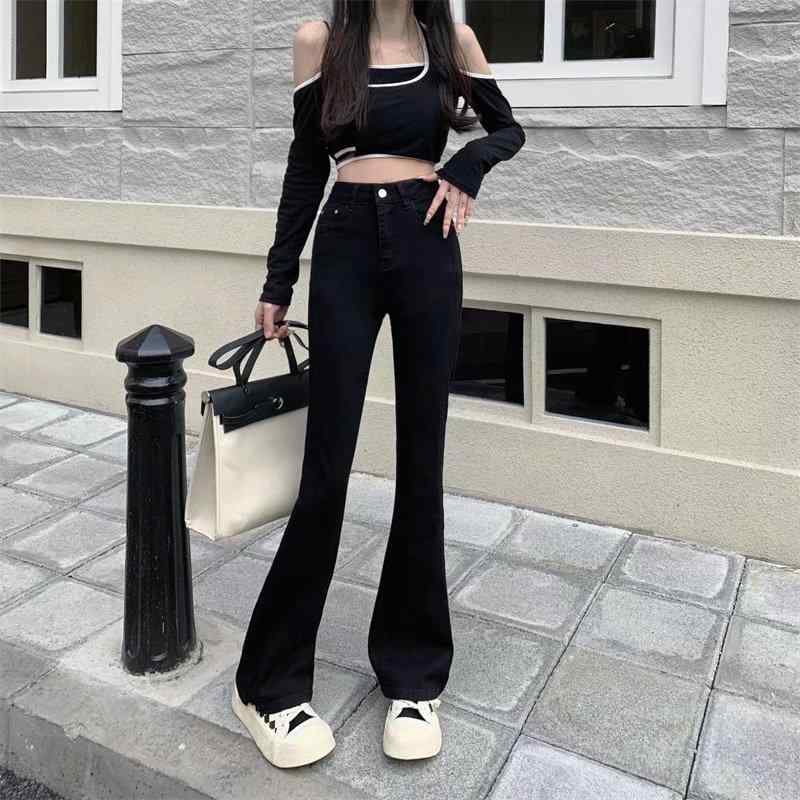 デニム レディース ハイウエスト スキニー ジーンズ 黒 九分丈 ロング丈 ストレッチ 伸縮性 美脚 小柄 高身長 スタイルアップ