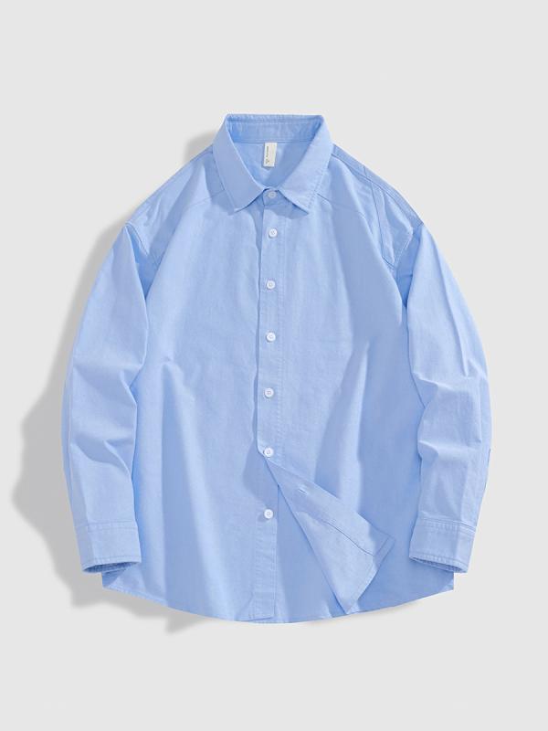 シャツ 男性用 オックスフォード 長袖 襟付き 紳士服 トップス コットン 無地 ゆったり 春