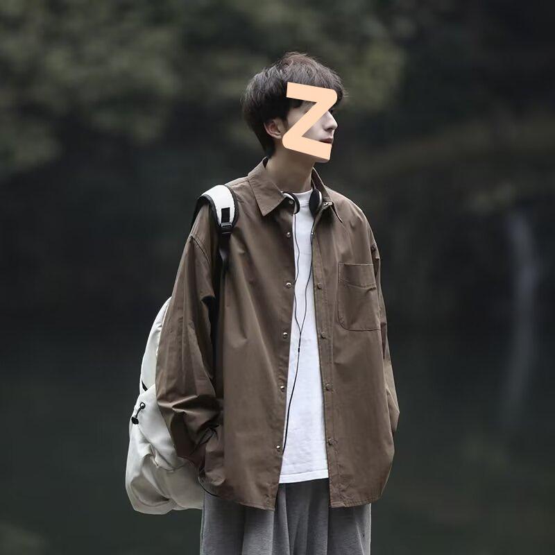シャツ メンズ 男性用 トップス 長袖シャツ ネルシャツ デニム ルーズフィット 100％麻 春秋 カジュアル カーキ色 ブラック 杏色 コーヒー色