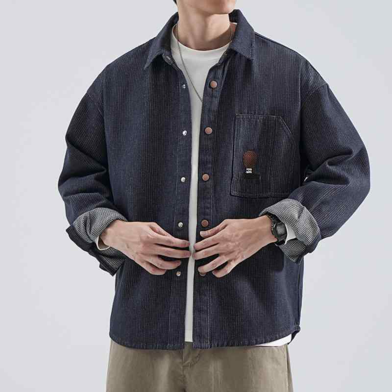 シャツ メンズ 長袖 デニムシャツ ウォッシュ加工 レトロ カジュアル トップス ワークシャツ ゆったり 普段使い 羽織り 秋