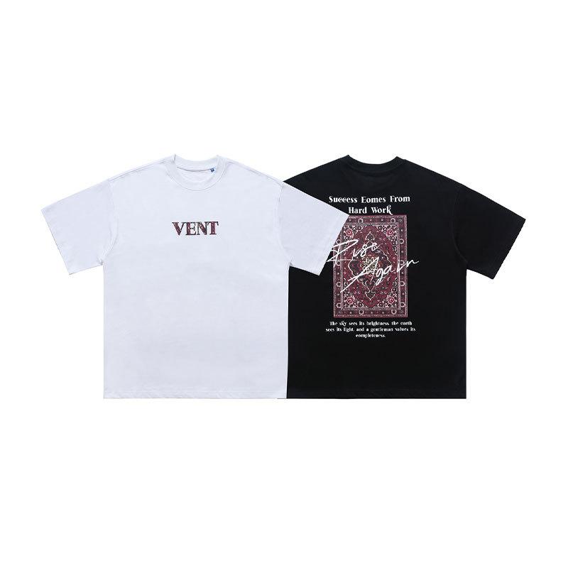 Tシャツ 男性用 ストリート ヒップホップ ダンス クルーネック 半袖Tシャツ 綿100％ トップス カットソー プリント ゆったり 白 黒