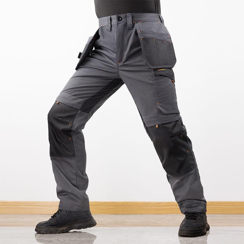 ワークパンツ メンズ 男性用 ズボン 作業着 作業服 カーゴパンツ アウトドア ゆったり ストレート 伸縮性 耐摩耗性 大サイズ ビッグサイズ グレー ブラック カーキ 春