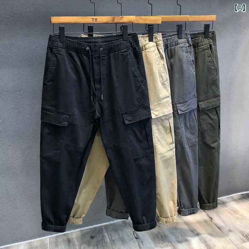 パンツ 男性用 ワークパンツ カーゴパンツ テーパードパンツ コットンパンツ ミリタリー 普段使い アウトドア ブラック カーキ グレー 春