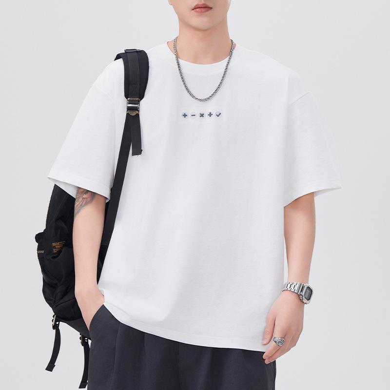 Tシャツ メンズ 男性用 半袖Tシャツ コットン混紡 ラウンドネック ビッグシルエット ゆったりサイズ 紫色 ホワイト ブラック 接触冷感 吸湿速乾 通気性