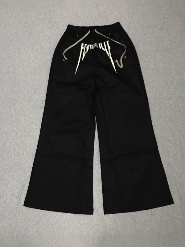 カーゴパンツ 成人男性用 ワイドレッグパンツ ロゴタイプ 刺しゅう入り口・入口 細工物ズボン下 ミリタリーズボン下 表どおり流行り物 綿混紡 多衣嚢 黒 ズボン・パンツ-メンズファッション