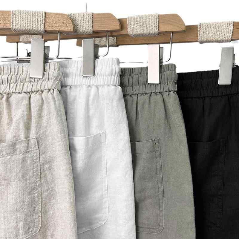 麻パンツ 男性用 リネンパンツ ルーズフィット ストレートパンツ ズボン パンツ 普段使い アウトドア 接触冷感 吸湿速乾 伸縮性 春夏 煙灰色 ブラック ホワイト 紺色 カーキ色