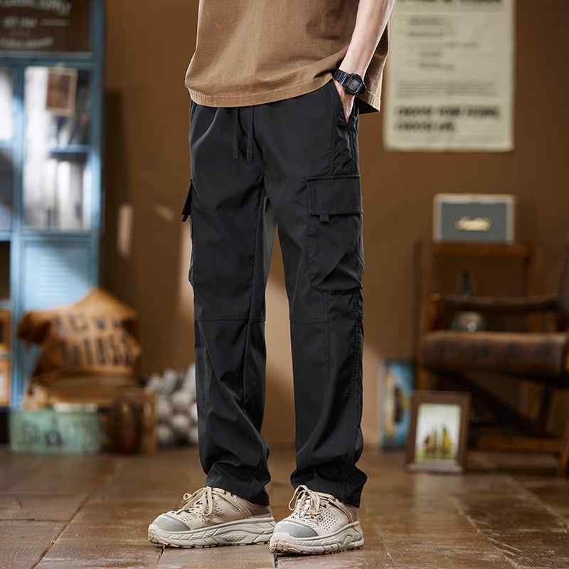 パンツ メンズ ワークパンツ ワイドレッグ 厚手 秋 男性用 ボトムス カーゴパンツ ゆったりめ 普段使い 作業着 アウトドア ブラック カーキ グリーン