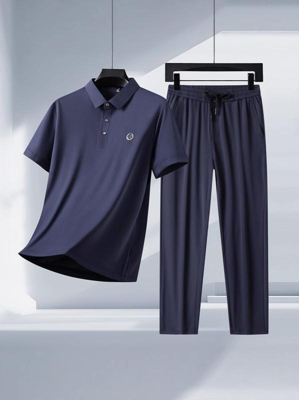メンズ 紳士 スポーツウェア セットアップ 接触冷感 半袖 Tシャツ 長ズボン 上下セット ポリエステル 通気性 普段使い 部屋着 リラックスウェア グレー ブラック系