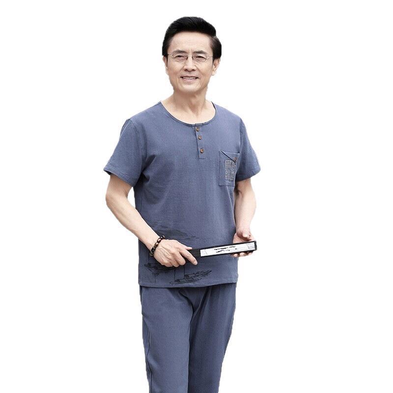 メンズ Ｔシャツ セットアップ 薄手 接触冷感 スポーツウェア 男性用 普段使い 部屋着 ルームウェア ブルーグレー ライトグレー ポリエステル