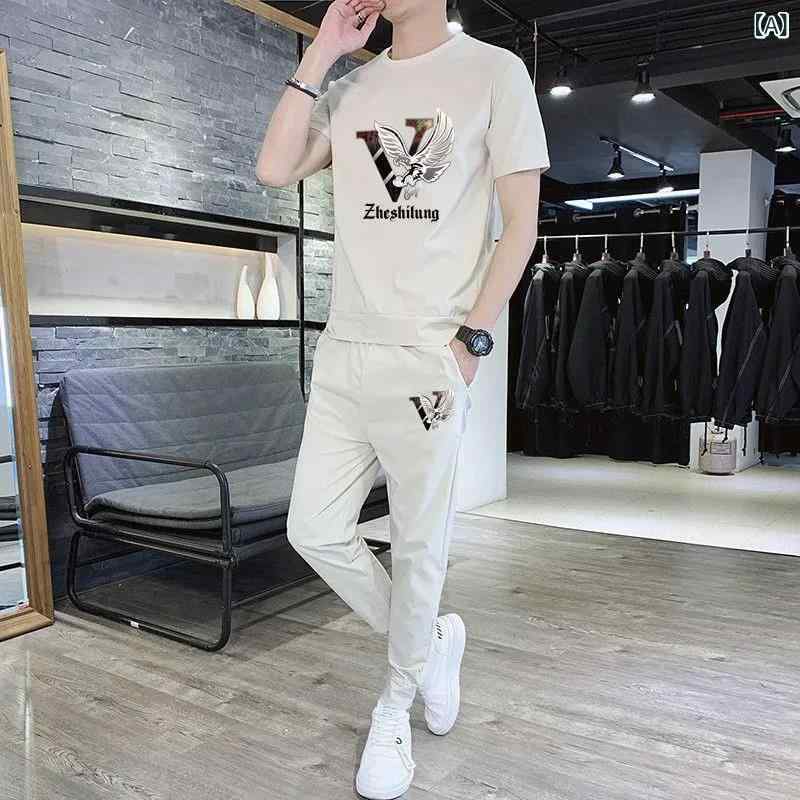 セットアップ メンズ 男性用 半袖 Tシャツ ハーフパンツ 接触冷感 部屋着 普段使い レーヨン混紡 春夏